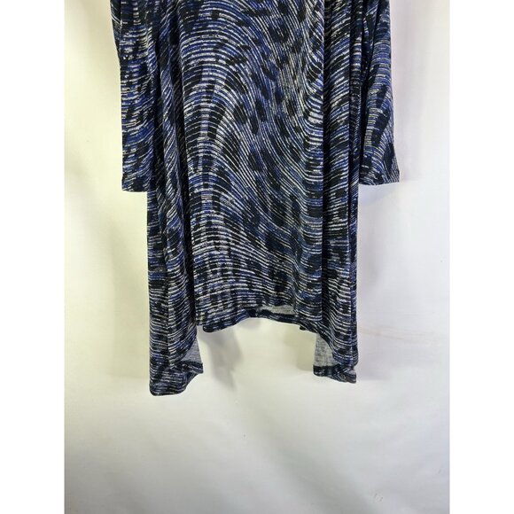 Clara Sun Woo Geometric Cold Shoulder Slinky Tunic Shirt Artsy - Picture 2 of 8